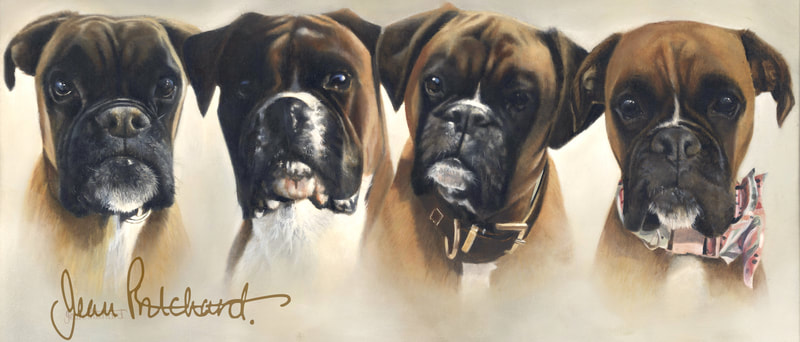boxers, dogs, oils , jean pritchard 